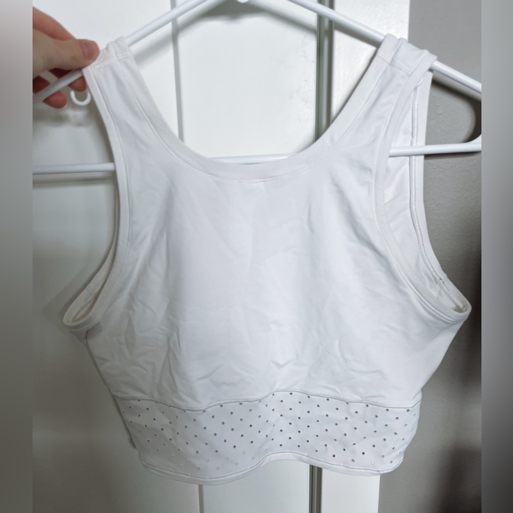 White Lululemon Cropped Tank Top